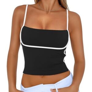 White Trim Tank Top